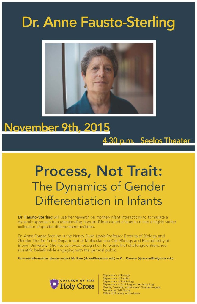 Dr. Anne Fausto-Sterling speaking at Holy Cross - Dr. Anne Fausto-Sterling